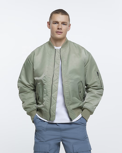 2023 nouveaux hommes mode KAKI coupe régulière ZIP UP Bomber veste OEM Service Design hommes personnalisé Bomber veste nouveaux hommes vestes - Product Image 1