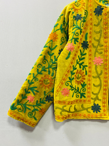 Suzani Velvet Floral Hand Embroidered Luxurious Jackets With Floral Design - Product Image 5