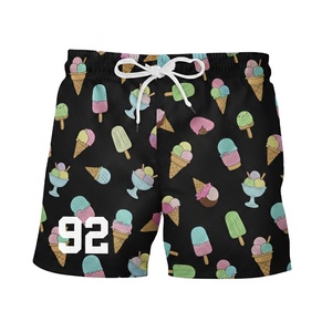 Shorts pour hommes à taille haute élastique, en tissu Oxford respirant, imprimé par transfert thermique, 100% polyester, séchage rapide, écologique, pour l'été - Product Image 3
