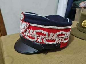 Gorra táctica bordada en rojo y azul marino con emblema de águila plateada y corona, gorra formal de visera para hombre - Product Image 4