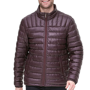 High Quality Lightweight <b>Men's</b> Puffer <b>Jackets</b> Solid Color Hooded Outdoor Wear for Winter OEM Service in Stock for Wholesale - Product Image 1