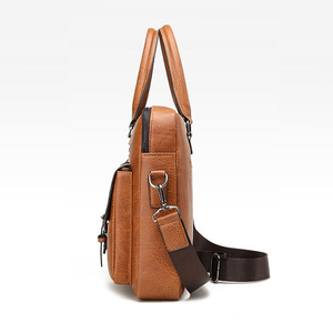 Bolso de cuero para portátil con diseño ligero y compartimentos espaciosos, perfecto para profesionales, trabajo de oficina y viajes diarios. - Product Image 3