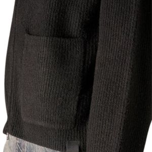 Chaqueta de punto acanalado extragrande con cremallera para hombre, chaqueta informal con cremallera, cómoda chaqueta bomber de punto para hombre, elegante chaqueta para exteriores - Product Image 4