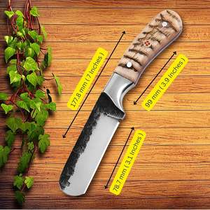 Couteau de cowboy western en acier inoxydable forgé à la main de haute qualité, manche en corne de bélier, lame fixe pleine longueur, camping, bœuf, OEM, ODM, DIY - Product Image 5