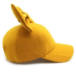 Yellow Bowknot Leather <b>Baseball</b> <b>Cap</b> RICSA Unisex Casual Outdoor Hat 3D Embroidery Breathable Spring Summer Adult Fit 48-50cm - Product Image 3