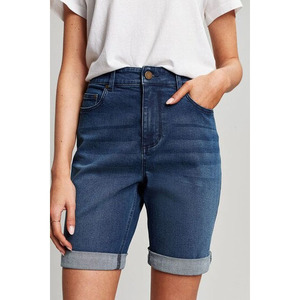 High Quality Canvas Denim Shorts Fashion High Waist Blue <b>Jeans</b> Casual Pants Elastic Waist <b>Drawstring</b> <b>Men</b> Denim Quick Dry - Product Image 1