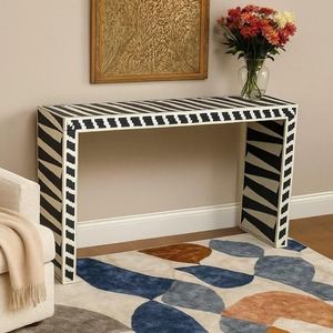 Nouvelle Arrivée Table Console Art Déco Moderne de Haute Qualité avec Incrustation en Os, Tiroir Forme Personnalisée, pour Salon, Vente en Gros - Product Image 6