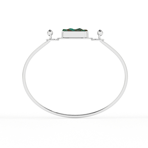 925 Sterling Silver High Finish Twister <b>Bracelet</b> Chrysocolla Gemstone Natural Rough Shape Bezel Setting-Luxury Trendy for Women - Product Image 5