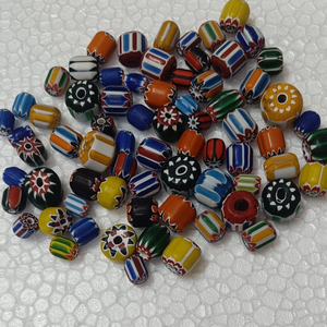 Cuentas de Vidrio Chevron Mixtas al por Mayor, Cuentas Millefiori Multicolores Vintage para la Fabricación de Joyas y Manualidades - Product Image 1