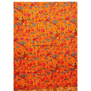 Colcha Kantha india hecha a mano, vintage, reversible, bordada, tamaño doble, 100% algodón orgánico, para el hogar, apta para todas las estaciones. - Product Image 6