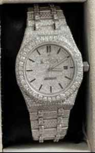 Reloj personalizado de moissanita con incrustaciones de circonitas, estilo hip hop, en tono de oro blanco para hombre - Product Image 2