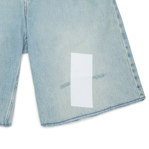 Shorts en jean à jambes larges au design élégant pour garçons, effet délavé, haute qualité et logo personnalisé pour commande en gros, service OEM - Product Image 4