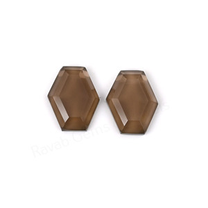 Best Selling Natural Smoky <b>Quartz</b> Hexagon Shape Step Cut High Polish 10x16mm Loose Cabochon Gemstone Jewelry Making Pendant <b>Ring</b> - Product Image 5