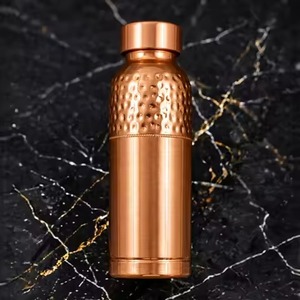 Hammered Copper Water <b>Bottle</b> 1L Portable Modern Design for Travel - Product Image 1