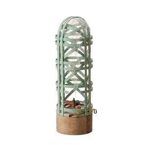 Handcrafted Woven Lattice Designer Accent Light with Solid Teak Wood Base for Luxury Living Room and Bedroom <b>Decor</b> - Product Image 1