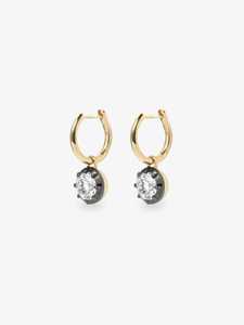 Boucles d'oreilles créoles pendantes Huggies éternité miniatures 11 mm, serties à griffes, avec diamants de laboratoire taille ronde, en or 14K 18K, vente en gros, personnalisées - Product Image 6