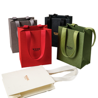 Sac cadeau en papier kraft classique haut de gamme, recyclable et biodégradable, promotionnel, grande capacité, renforcé par ruban, pour supermarché