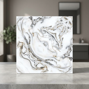 Colección de Azulejos de Porcelana Vistaar de 60x60cm con Diseño Book Match, Acabado Brillante Premium, Resistentes al Ácido y Antideslizantes para Interiores - Product Image 5