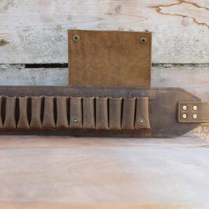 Ceinture porte-cartouches en cuir de qualité professionnelle |   Ceinture de chasse marron personnalisée en cuir de haute qualité avec sangle porte-cartouches - Product Image 6