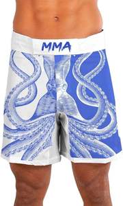 Custom Mens MMA Shorts Kickboxing <b>Grappling</b> Floral Embroidered MMA Shorts Gym Wear Compression Fit High Waist Fight Shorts Train - Product Image 2