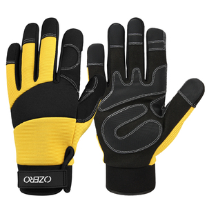 Gants de mécanicien en cuir synthétique anti-vibration antichoc Sreen Touch avec logo personnalisé - Product Image 1