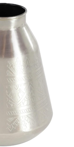 Trending Silver Round Shaped Cylinder Metal Flower <b>Vases</b> <b>Set</b> of 2 Floor <b>Vases</b> Coastal Design Home Decor for Living Room Bedroom - Product Image 6