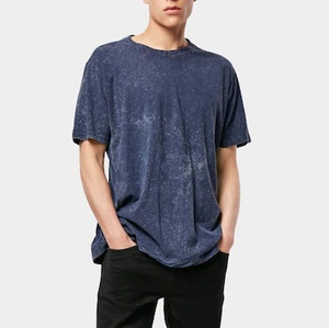 Camisetas de hombre de alta calidad con lavado ácido, material de algodón con lavado ácido, corte relajado, tela transpirable y suave, ropa urbana para uso diario. - Product Image 5