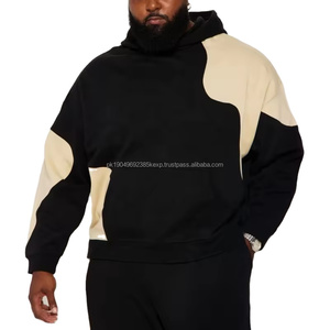 Nouvelle arrivée streetwear grande taille sweats à capuche pour hommes Color Block Two Tone Hoodie Unisex pull à capuche - Product Image 3