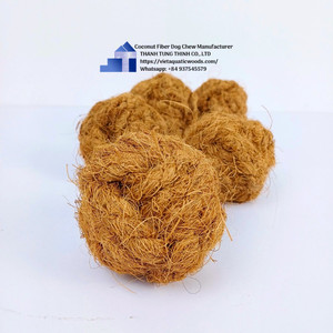 Coconut Fiber Dog Chew Round Natural Eco-Friendly Pet <b>Toy</b> for Dogs - Product Image 4