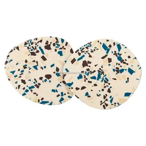 Wholesale Elegance Modern Resin Marble Multi Color Coaster Custom Logo Use for Wedding Banquet <b>Table</b> Decor Stocked 50pcs MOQ - Product Image 1