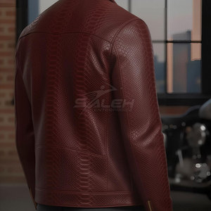 Detailed Textured Design And Durable Finish For Modern Clothing Embossed <b>Leather</b> <b>Jacket</b> Made In Pakistan - Product Image 4