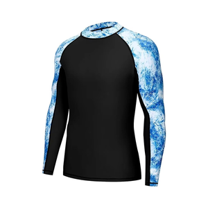 Chemise de surf anti-bactérienne respirante et écologique à manches longues pour homme, chemise de compression BJJ avec protection UPF50+ à séchage rapide - Product Image 1