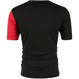 T-shirt pour homme à manches courtes, col rond, imprimé lettres color block, style décontracté estival, streetwear tendance - Product Image 2