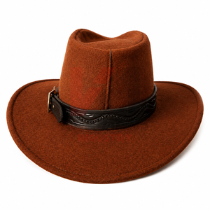 Chapeaux de cowboy en cuir véritable à large bord pour la production en gros, style western, avec logo personnalisé pour les distributeurs - Product Image 4