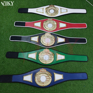 Ceinture de championnat sur mesure, design couronne, fabrication directe d'usine, sangles en cuir multicolores, plaqué or, pour boxe, lutte, MMA - Product Image 1