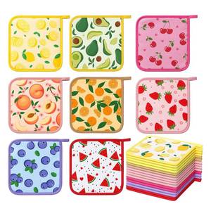 Pince de cuisine en néoprène de coton avec poche, gant matelassé imprimé résistant à la chaleur et antidérapant pour la cuisson, la pâtisserie et le barbecue - Product Image 3