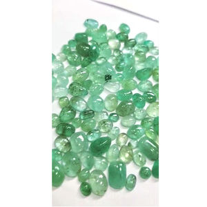 136 Piezas de Esmeralda Colombiana Natural de 8mm - 14mm, Cabujón Redondo Ovalado, 375 Quilates, Lote Iroc Sales, Buena Calidad, Panna Cab Suelta, US$300 - Product Image 1