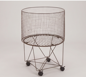 Cesta de Almacenamiento de Alambre Metálico Moderna de Primera Calidad, Forma Circular, Multiusos, con Ruedas, Perfecta para Uso Residencial - Product Image 1