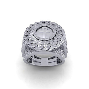 925 Sterling Silver Jumbo Hip Hop Style <b>Iced</b> Out Cluster <b>Ring</b> Rhodium Plated Wedding or Special Occasion Best Birthday Gift - Product Image 3