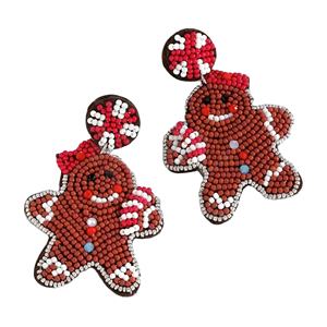 Boucles d'oreilles pendantes tendance en forme de fleur, style bohème, faites à la main, en perles de verre plaquées argent, pour femme, idéales pour les soirées - Product Image 4