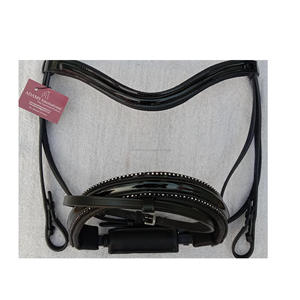 Cavesson-brida de cuero suave acolchada, con banda para la frente de onda de lujo, manivela de lujo, de cuero - Product Image 4