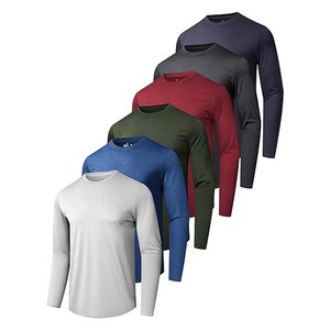 Camiseta de entrenamiento de manga larga para hombre, de secado rápido, que absorbe la humedad, elástica en 4 direcciones, para gimnasio, entrenamiento, capa base atlética - Product Image 1