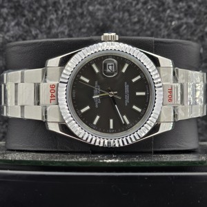 Reloj de Lujo para Hombre de 41 mm, Acero Inoxidable, Mecánico Automático, Analógico, Cristal de Zafiro Negro Sunray, Índice Luminoso, Estilo Ejecutivo - Product Image 1