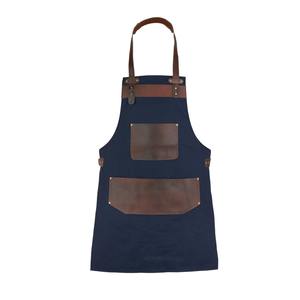Delantal de Trabajo de Lona y Cuero de Lujo, Resistente, con Cremallera, Ajustable, con Tirantes Cruzados en la Espalda, para Chef, Barista, Barbero, Carpintero, Taller, Impermeable - Product Image 1