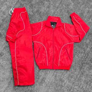 Nylon Jogging Suits <b>Windbreaker</b> Tracksuits Set <b>Black</b> with Custom logo Embroidery Patch Sweatsuits Casual Wear 2026 - Product Image 5