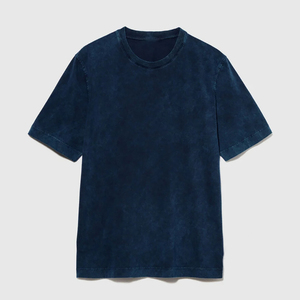 T-shirts décontractés à manches courtes pour hommes, couleur unie, col rond, design simple, effet délavé, tissu premium, tendance, OEM ODM - Product Image 1