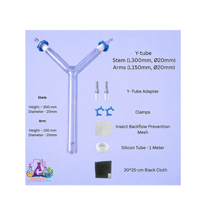 Olfactomètre en Y de laboratoire en verre borosilicaté de 30 mm de diamètre pour la recherche personnalisée sur le comportement des insectes - Product Image 2