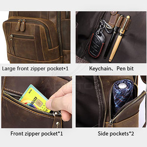 Wholesale Casual Zipper Leather <b>Backpack</b> Manufacturer Stylish Multi <b>Compartment</b> Eco-Friendly Premium Quality Unisex Water - Product Image 5