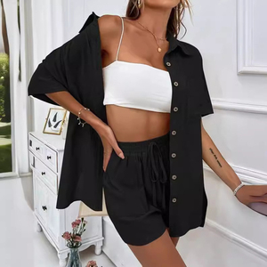 Women's Solid Pattern Cotton Fleece Hip Hop Style Crop <b>Top</b> Hoodie Shorts and Jogger Set Two-Piece Pants Outfit 2026 - Product Image 6