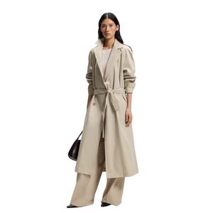 Manteau trench élégant et simple de style coréen, double boutonnage, mi-long, pour femme, idéal pour l'hiver, vente en gros. - Product Image 6